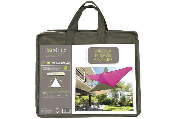 HESPERIDE - Voile d'ombrage triangulaire 2 x 2 x 2 m Curacao - Gris - Hespéride - large