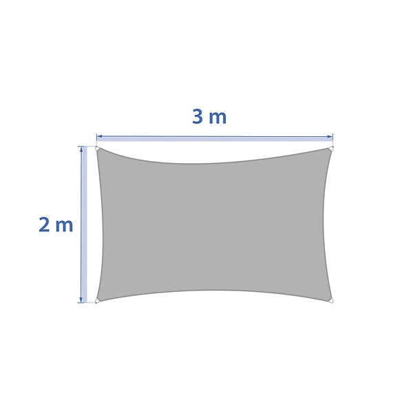 HESPERIDE - Voile d'ombrage rectangulaire "Curacao" blé 3 x 2m en polyester - large