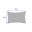 HESPERIDE - Voile d'ombrage rectangulaire "Curacao" blé 3 x 2m en polyester - vignette