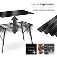 TECTAKE - Table pliante en aluminium Bastian, réglable en hauteur noir - vignette