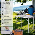 TECTAKE - Table pliante de camping en aluminium 75 x 55 x 68 cm gris - vignette