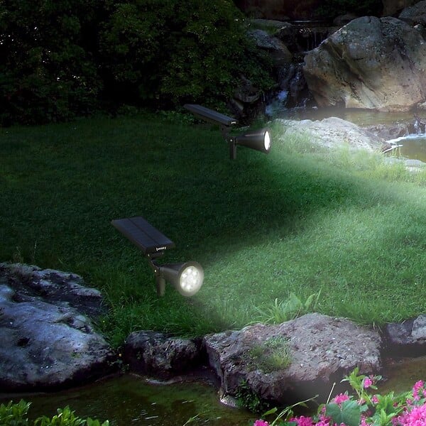 LUMI JARDIN - Spot solaire projecteur SPIKY Blanc froid 100LM - large