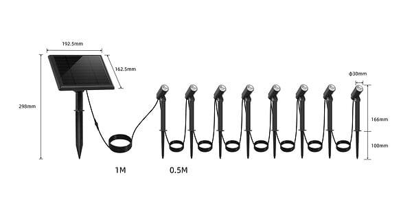 LUMISKY - 8 Spots solaires connectés MINI ROUNDY 200LM - large