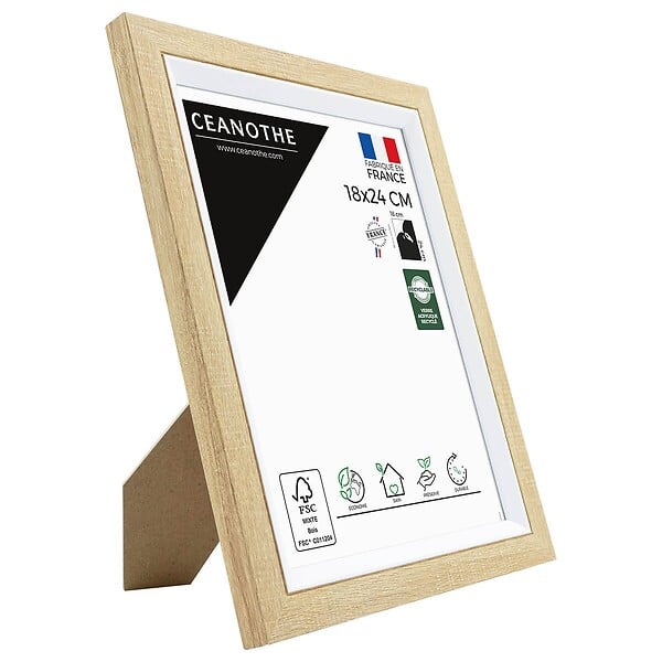 CEANOTHE - Cadre photo Actual bois blanc 18x24 cm - large