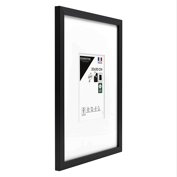 CEANOTHE - Cadre photo Wild noir 20x30/A4 cm avec passe-partout 18x24 cm - large