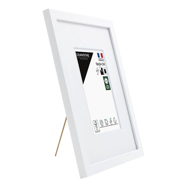 CEANOTHE - Cadre photo Wild blanc 18x24 cm avec passe-partout 10x15 cm - large