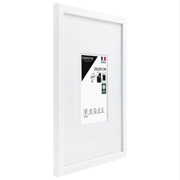 CEANOTHE - Cadre photo Wild blanc 20x30/A4 cm avec passe-partout 18x24 cm - large