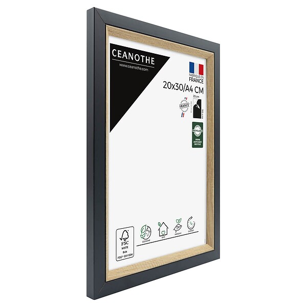 CEANOTHE - Cadre photo Actual bois noir 20x30/A4 cm - large