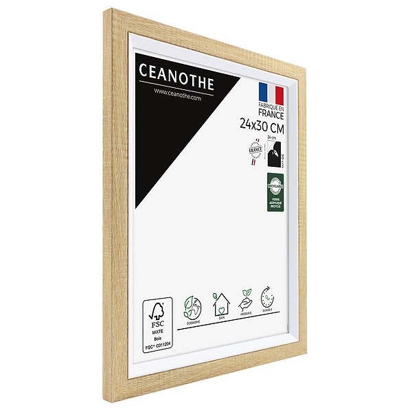 CEANOTHE - Cadre photo Actual bois blanc 24x30 cm - large
