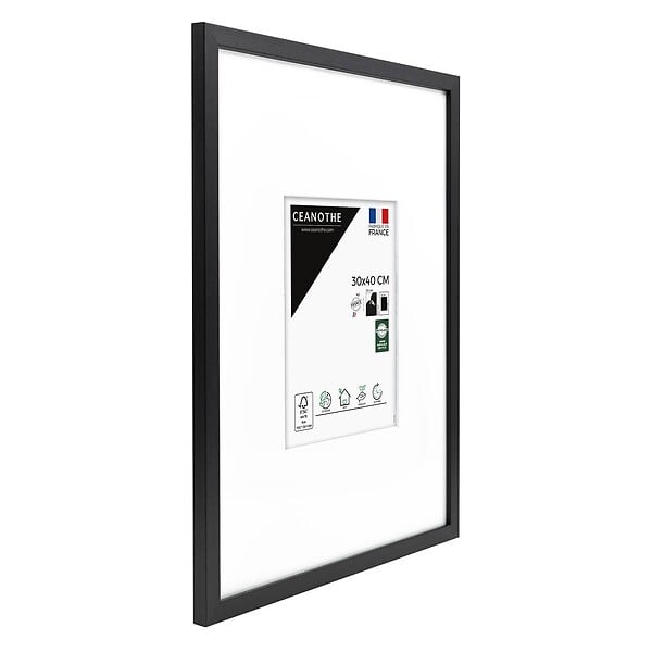 CEANOTHE - Cadre photo Wild noir 30x40 cm avec passe-partout 15x20 cm - large