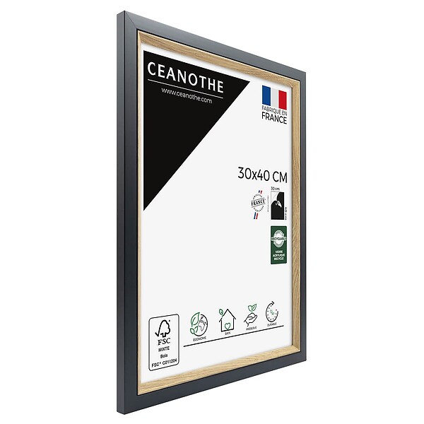 CEANOTHE - Cadre photo Actual bois noir 30x40 cm - large