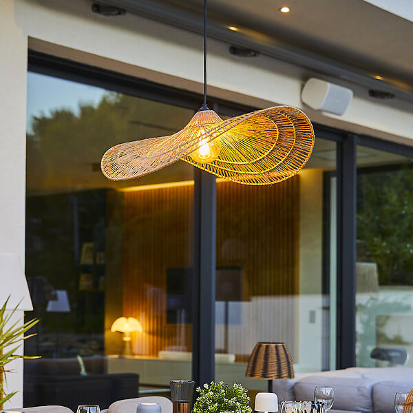 LUMISKY - Suspension MARBELLA Extérieure Jute Beige D63cm - large