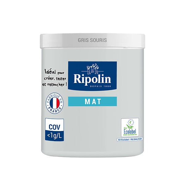 RIPOLIN - Testeur Peinture Esprit Déco Gris Souris Mat 75ml - large