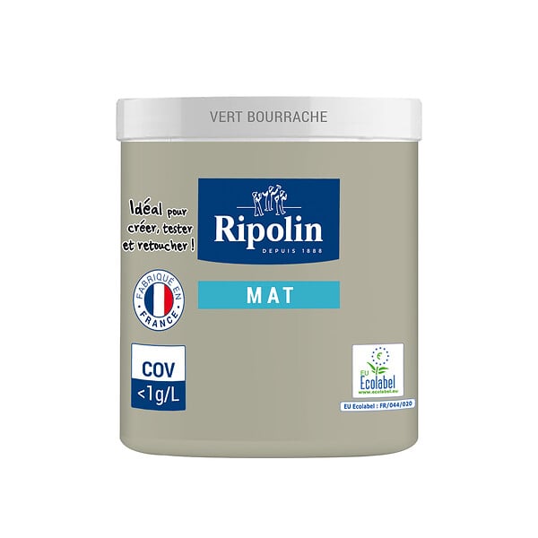 RIPOLIN - Testeur peinture acrylique Vert Bourrache mat 0,075L - large