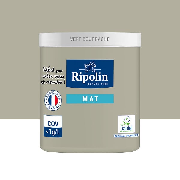 RIPOLIN - Testeur peinture acrylique Vert Bourrache mat 0,075L - large