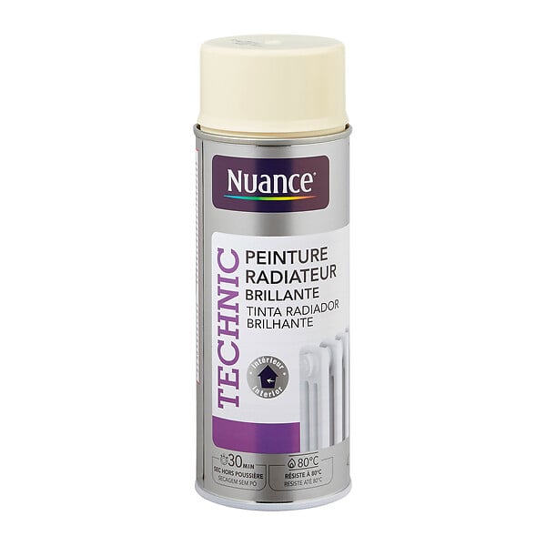 NUANCE - Peinture aerosol Radiateur - Crème - Brillant - 400ml - large