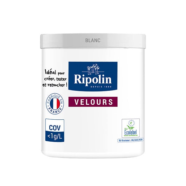 RIPOLIN - Testeur peinture velours blanc - 0,075L - large