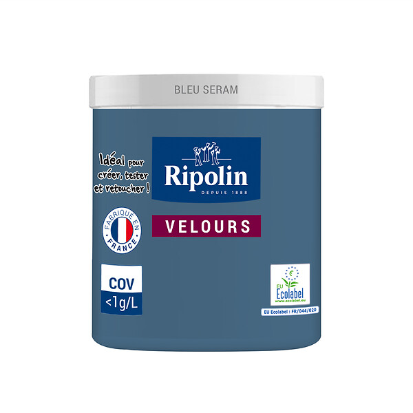 RIPOLIN - Testeur peinture RIPOLIN velours bleu seram 0,075L - large