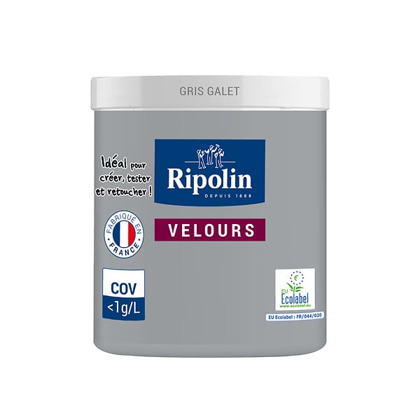 RIPOLIN - Peinture intérieure test velours - Gris Galet - 0,075L - large