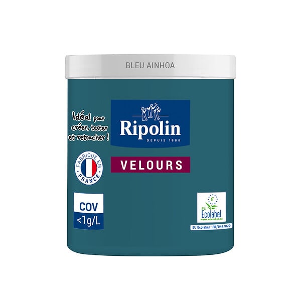RIPOLIN - Testeur peinture intérieure - Bleu Ainhoa velours - 0,075 L - large