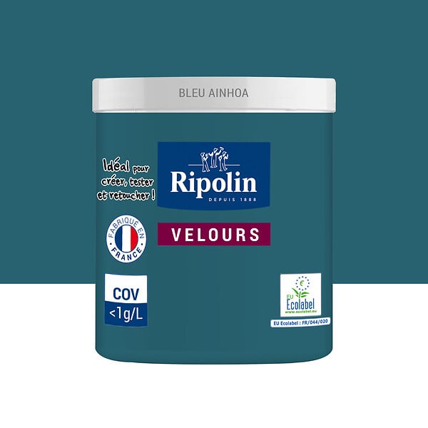 RIPOLIN - Testeur peinture intérieure - Bleu Ainhoa velours - 0,075 L - large
