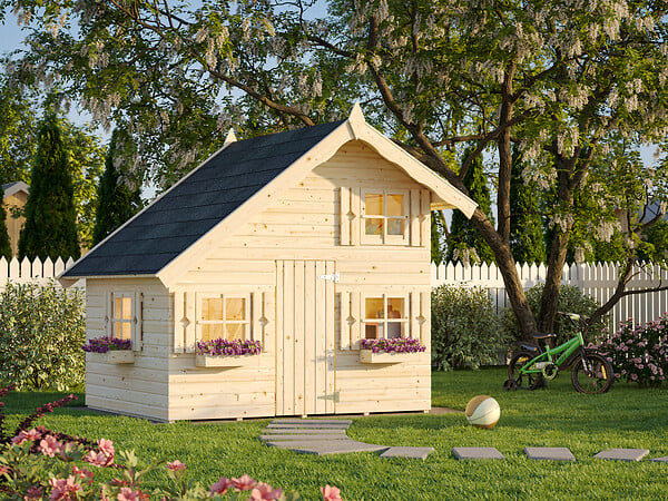 PALMAKO - Cabane de jeux enfants Tom en bois avec mezzanine - Palmako - 3,8m² - large