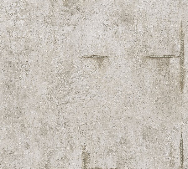 AS CREATION - Papier peint intissé effet béton - Gris-beige-terre - large