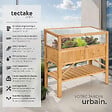 TECTAKE - Carré Potager de jardin sur Pied Surélevé avec étagère + Châssis de jardin 119x57x124cm marron - vignette