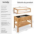 TECTAKE - Carré Potager de jardin sur Pied Surélevé avec étagère + Châssis de jardin 119x57x124cm marron - vignette