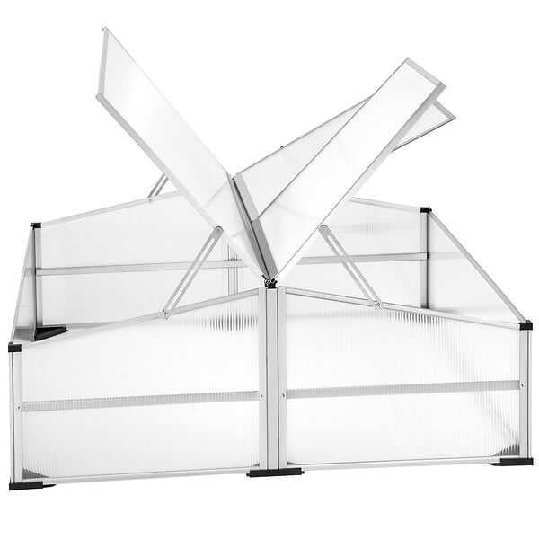 TECTAKE - Mini serre en aluminium blanc transparent - large