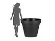 EDA - Lot de 2 Pots de fleur rond Toscane Ø 100 x H.79 cm Anthracite - Eda - vignette