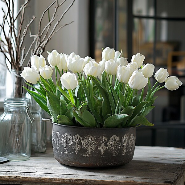 PLANT IN A BOX - Tulipe - Set de 14 - Tulipa 'Northcap' - Bulbes à fleurs - Jaune - large