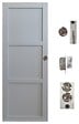 GD MENUISERIES - Porte Coulissante Greyria Gris 3 Panneaux Gris Clair H204 x L83 cm,Galandage - vignette