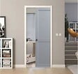 GD MENUISERIES - Porte Coulissante Athena Gris Clair 2 Panneaux H204 x L73 cm, Galandage - vignette