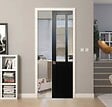 GD MENUISERIES - Porte Coulissante Atelier Noir H204 x L83 cm, Galandage - vignette