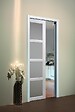 GD MENUISERIES - Porte Coulissante Tana blanc Vitrée H204 x L93 cm, Galandage - vignette