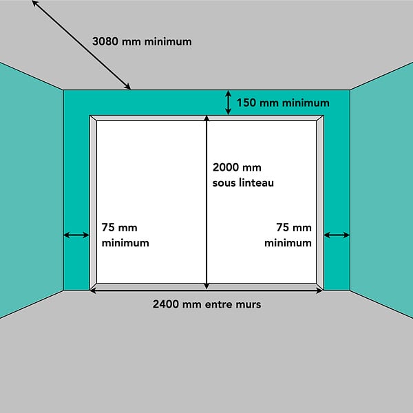 SPADONE - Porte de garage sectionnelle blanche motorisée l.240 x H.200 cm x Ep.40 mm Polygrain - large