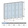 AICA SANITAIRE - Verrière intérieure aluminium noir mat 153x108cm 5 vitrage et carreaux verrière fixe kit de verrière - vignette