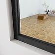 AICA SANITAIRE - Verrière intérieure aluminium noir mat 93x108cm 3 vitrage et carreaux verrière fixe kit de verrière - vignette