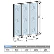 AICA SANITAIRE - Verrière intérieure aluminium noir mat 93x108cm 3 vitrage et carreaux verrière fixe kit de verrière - vignette