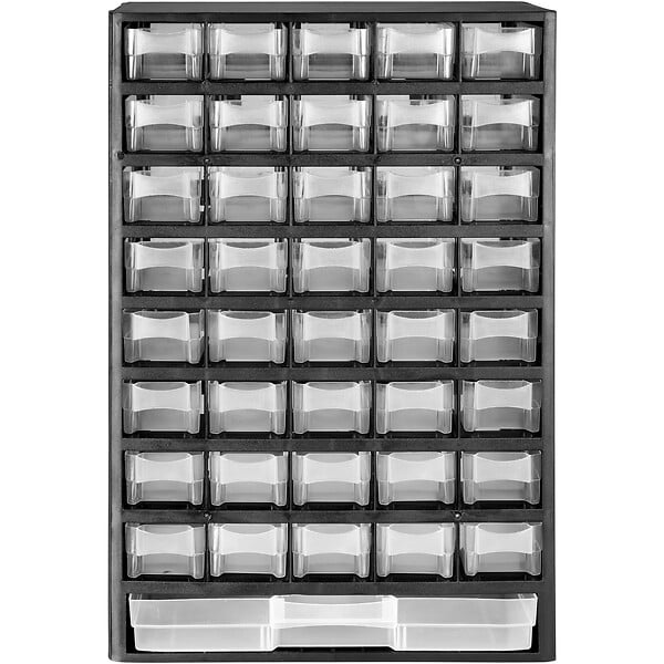 TECTAKE - Lot de 2 casiers à vis 41 tiroirs noir/blanc - large