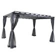 HESPERIDE - Moustiquaire pour pergola "Belize" à lattes 3x3,8m ardoise en polyester - vignette
