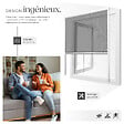 TECTAKE - Moustiquaire enroulable fenêtre store aluminium blanc 110x160cm filet fibre verre anti insectes protection UV rideau ajustable grille - vignette