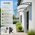 TECTAKE - Marquise blanc transparent - vignette