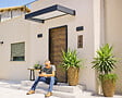 CANOPIA - Canopia Marquise de porte Sophia 160 x 95 cm Gris Foncé - Clair - vignette