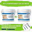 TIMBELA - Lot de produits de protection pour la peinture des maisons en bois – 5 l de blanc + 5 l de acajou  - Pour une surface extérieure en bois de 28 à 36 m2 - vignette