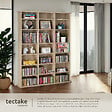 TECTAKE - Étagère bibliothèque Stevie 105,5x19x136,5cm Bois clair, Chêne Sonoma - vignette