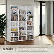 TECTAKE - Étagère bibliothèque Stevie 105,5x19x136,5cm blanc mat - vignette