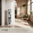 TECTAKE - Étagère Colonne Meuble de Rangement 6 compartiments 90x21x20cm blanc - vignette