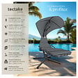 TECTAKE - Fauteuil suspendu en acier gris avec pare-soleil et poche latérale ergonomique 195 cm - vignette
